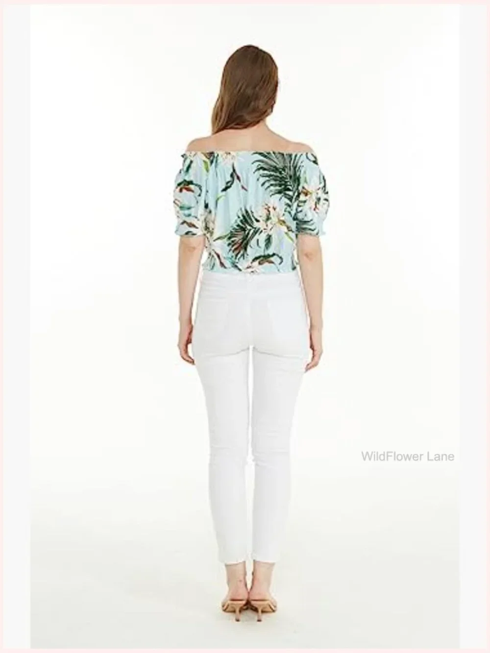 Couple Matching Set - Men's Shirt & Women's Off-Shoulder Top - Floral Print -